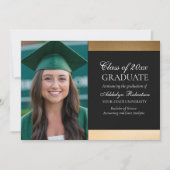 Faire-part Black Gold College University (Devant)