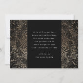Faire-part Black Gold Elegant Foil Botanics Grad Photo (Dos)