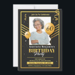 Faire-part Black Gold Photo 60th Birthday Party Personnaliser<br><div class="desc">Black Gold Photo 60th Birthday Party Personnaliser la carte d'invitation Faire-part est une élégante invitation d'anniversaire photo moderne amusante à envoyer à votre invité pour célébrer votre jour spécial. Personnalisez-le avec votre photo et vos informations pour n'importe quel âge.</div>