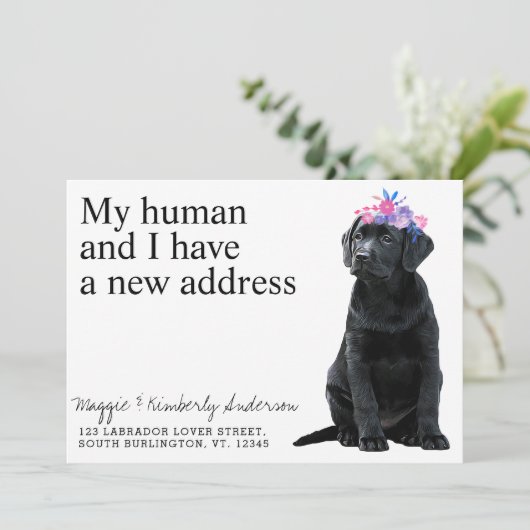 Faire-part Black Labrador Chien Moving (Debout devant)