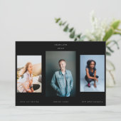 Faire-part Black Minimalisme Portrait Université de photo (Debout devant)