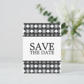 Faire-part Black Modern Deco Enregistrer la carte postale Dat (Debout devant)
