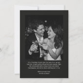 Faire-part Black Script Photo We Eloped Minimalist Modern (Dos)