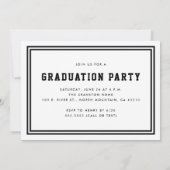 Faire-part Black Striped Two Photo Graduation Party (Dos)