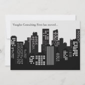 Faire-part Black White Building Skyline Business Moving (Devant)