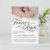 Faire-part Black White Forever Dans Nos Coeurs Baby Memorial (Debout devant)