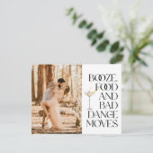 Faire-part Black & White Funny Photo Enregistrer la date (Debout devant)