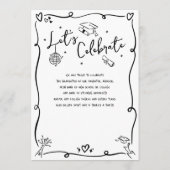 Faire-part Black White Hand Drawn Doodle Style Graduate Photo (Dos)