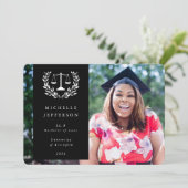 Faire-part Black+White Law Scales Laurel Wreath (Debout devant)