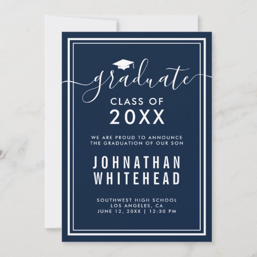 Faire-part blanc de la Marine (Devant)