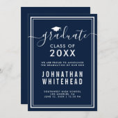 Faire-part blanc de la Marine (Devant / Derrière)