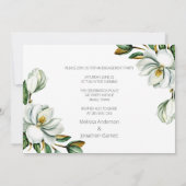Faire-part Blanc Magnolia Floral Russe Fiançailles (Dos)