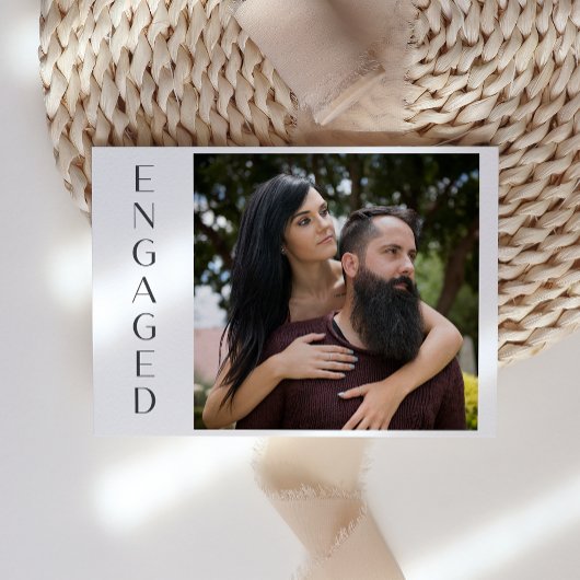 Faire-part Blanc Magnolia Floral Russe Fiançailles