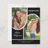 Faire-part Blancs Noir Diplôme Photo Arch (Devant)