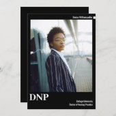 Faire-part Blancs noirs minimaux Photo DNP Graduation (Devant / Derrière)