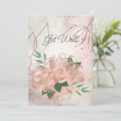 Faire-part Blank Pale Rose Satin Floral Obtenez Bonne Annonce (Debout devant)