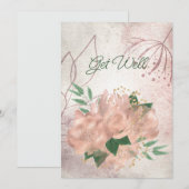 Faire-part Blank Pale Rose Satin Floral Obtenez Bonne Annonce (Devant / Derrière)