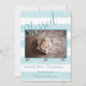 Faire-part Blessé Blue Photo Script Personnaliser la naissanc (Devant)