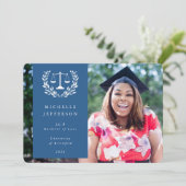 Faire-part Bleu + blanc Balances Laurel (Debout devant)