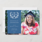 Faire-part Bleu + blanc Balances Laurel (Devant)