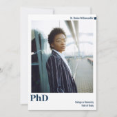 Faire-part Bleu Bleu Bleu Minimal Doctorat (Devant)