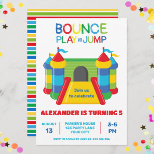 FAIRE-PART BLEU BOUNCE JOUER ET JUGER L'INVITATION