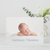 Faire-part Bleu C'est un garçon mignon Clothesline Custom (Debout devant)