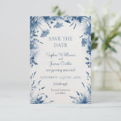 Faire-part Bleu Chardon Eucalyptus (Debout devant)