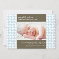 Bleu clair Houndstooth Motif naissance bébé