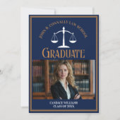 Faire-part Bleu de la Marine École de droit de l'or (Devant)