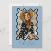 Faire-part Bleu de la marine photo grossièrement cadre (Devant)