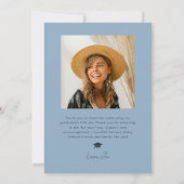 Faire-part Bleu de la marine photo grossièrement cadre (Dos)