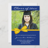 Faire-part bleu d'obtention du diplôme de photo (Devant)