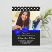 Faire-part bleu d'obtention du diplôme de photo de (Debout devant)