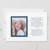 Faire-part Bleu et blanc Congrats Grad Two Diplôme Photo (Dos)