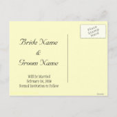 Faire-part Bleu et ivoire Enregistrer la date Carte postale (Dos)