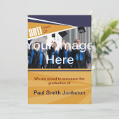 Faire-part Bleu et orange (Debout devant)