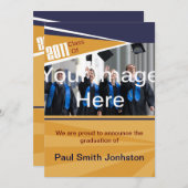 Faire-part Bleu et orange (Devant / Derrière)