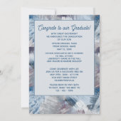 Faire-part Bleu foncé Gris Abstrait Graduation (Dos)