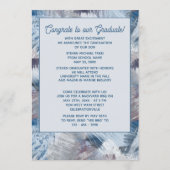 Faire-part Bleu foncé Gris Abstrait Graduation (Dos)