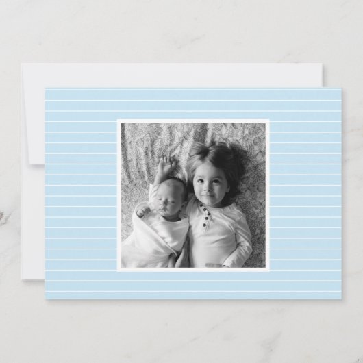 Faire-part Bleu latéral simple (Dos)