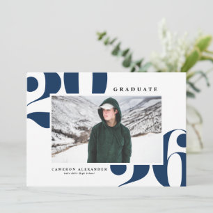 Faire-part Bleu marine 2026 Typographie audacieuse Photo Remi