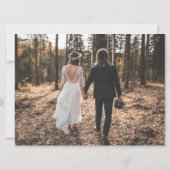 Faire-part bleu marine moderne juste amour elopement photo ma (Dos)