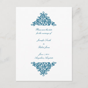 Faire-part Bleu marocain Enregistrer la carte postale Date
