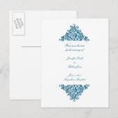 Faire-part Bleu marocain Enregistrer la carte postale Date (Devant / Derrière)