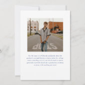 Faire-part Bleu minimaliste 2025 - Diplôme photo (Dos)