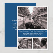 Faire-part Bleu moderne minimaliste adoption d'enfant 3 Photo (Devant / Derrière)