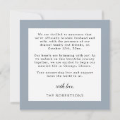 Faire-part Bleu Poussiéreux Nous Avons Fait Une Fugue Photo C (Dos)