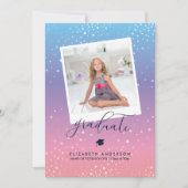 Faire-part Bleu rose pourpre arc-en-ciel dégradé Photo (Devant)