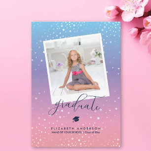 Faire-part Bleu rose pourpre arc-en-ciel dégradé Photo